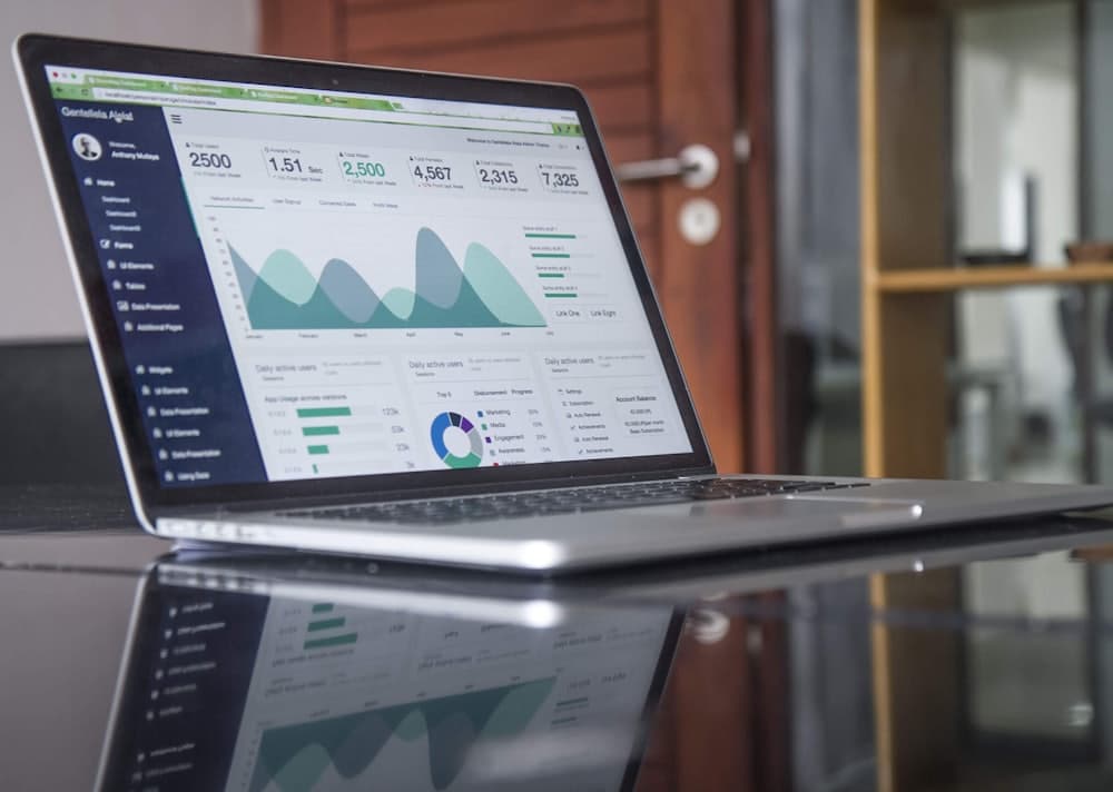 Real time affiliate analytics dashboard on a laptop