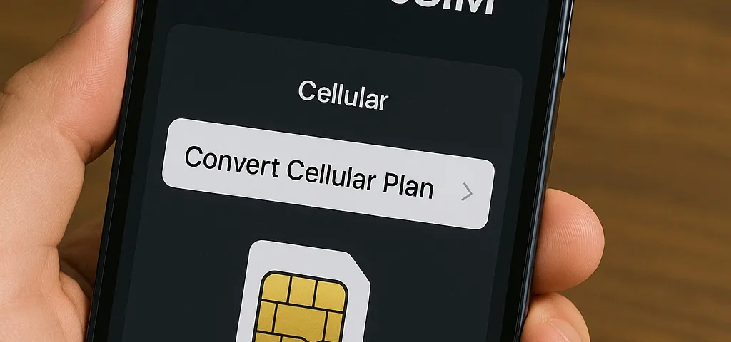how to switch from physical sim to esim