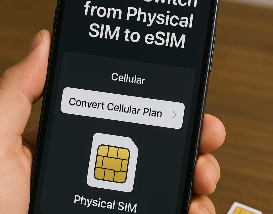 how to switch from physical sim to esim