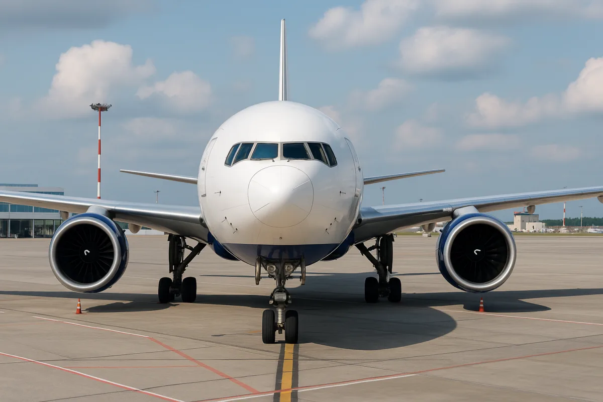 emergency landing of a plane in an airport