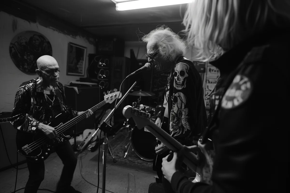 Grunge music live performance by older rock artists with 90s grunge band vibes and grunge punk attitude.