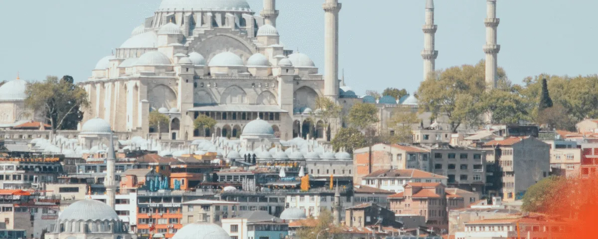 A photograph overlooking Istanbul's historic Mosques, one of the most iconic places to visit in Turkey in this Istanbul Travel Guide.