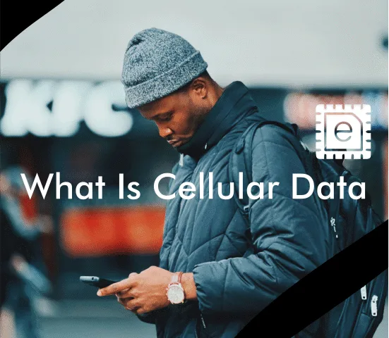 A person in the middle of the street using his phone with cellular data